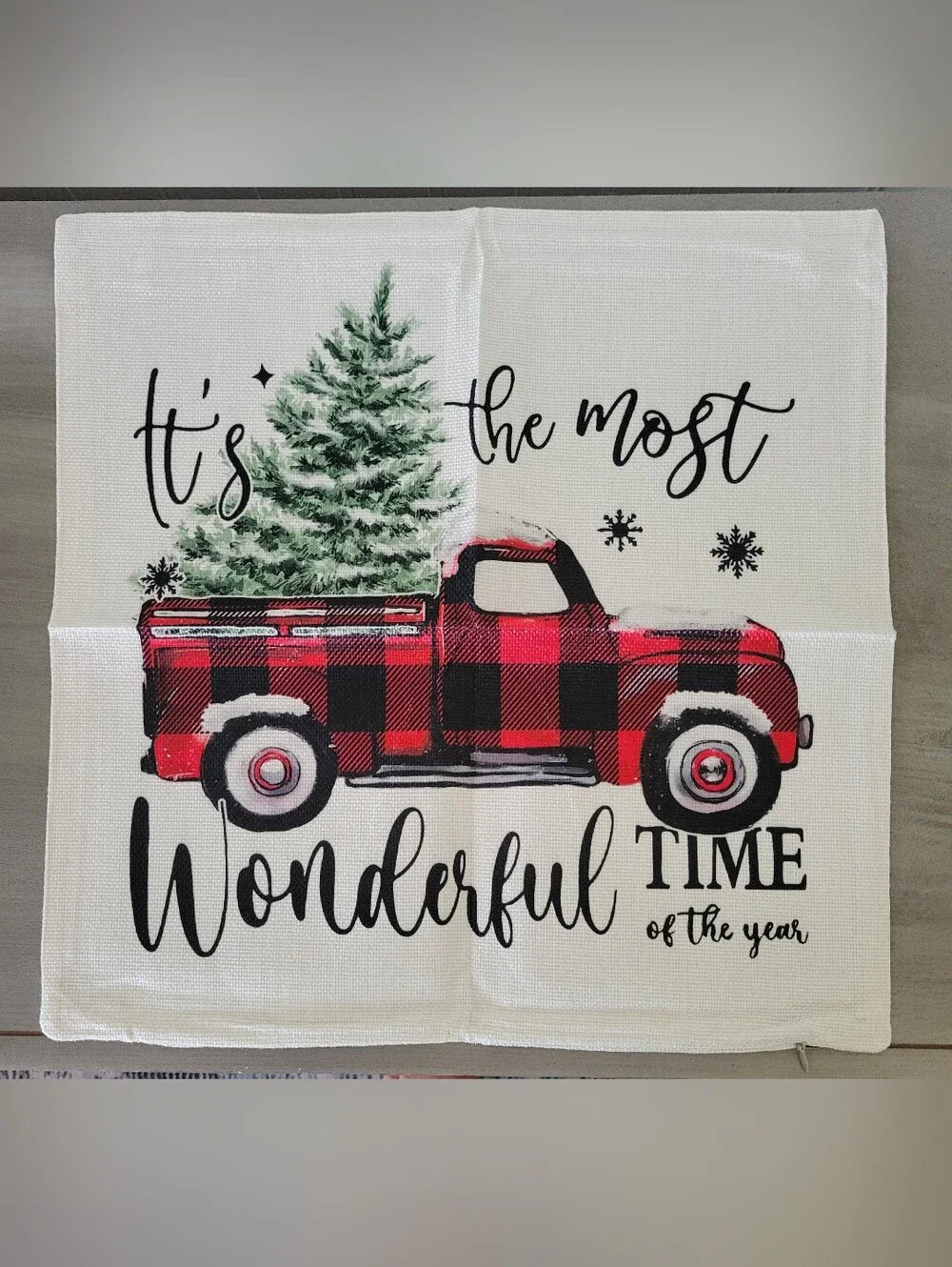 Holiday Buffalo Plaid or Vintage Truck Pillow Zipper Covers NEW